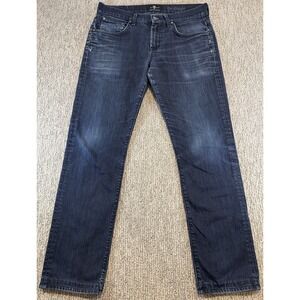7 For All Mankind Men's Luxe Performance The Straight Dark Wash Jeans Sz 33*x31